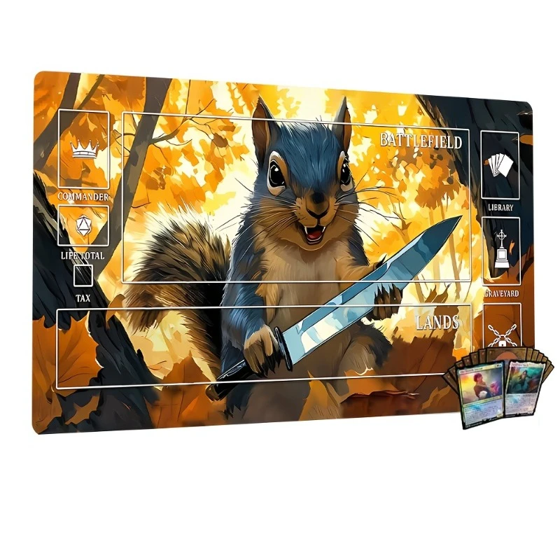 Fun Squirrel Knife Magic card playmat with zone Mtg Playmat Non-Slip Durable Stitched Edge 35X60CM Desk mat tapete magic mtg
Fun Squirrel Knife Magic card playmat with zone Mtg Playmat Non-Slip Durable Stitched Edge 35X60CM Desk mat tapete magic mtg