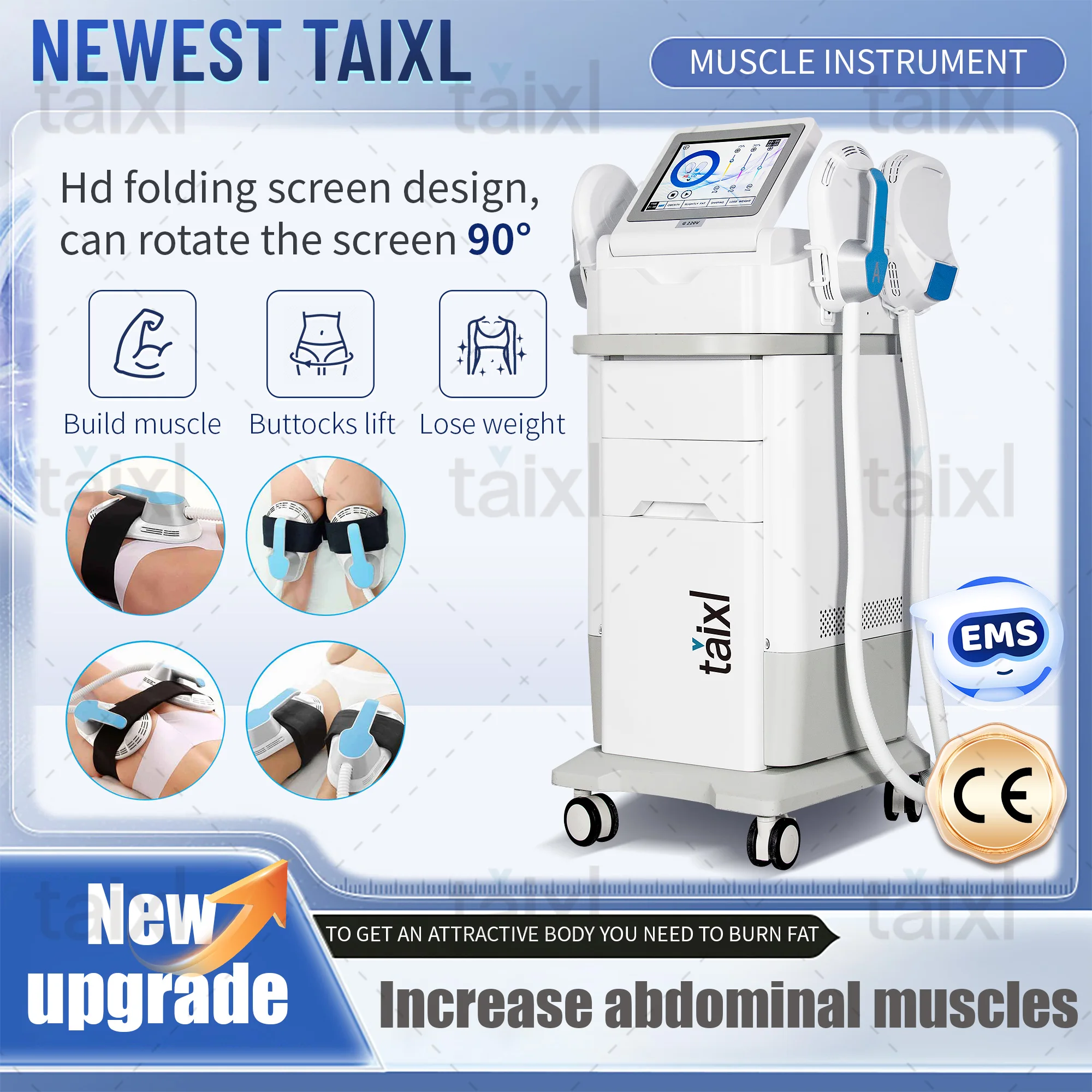EMS Taixl RF Sculpt Machine 6500W Fat Body Electromagnetic Muscle Slimming Stimulator Equipment Salon
EMS Taixl RF Sculpt Machine 6500W Fat Body Electromagnetic Muscle Slimming Stimulator Equipment Salon