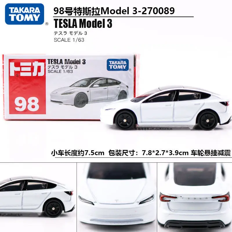 1:63 Scale TAKARA TOMY No.98 Tesla Model 3 Diecast Alloy Sedan Model with Suspension Collectible Gift for Adult Collectors
1:63 Scale TAKARA TOMY No.98 Tesla Model 3 Diecast Alloy Sedan Model with Suspension Collectible Gift for Adult Collectors