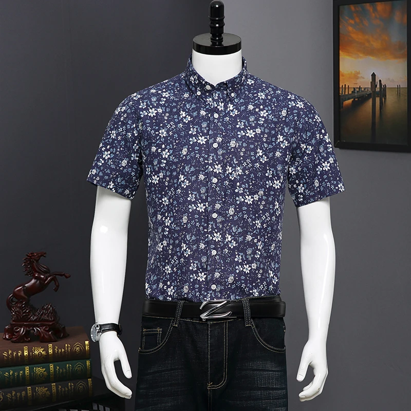 Men's Cotton Oxford Casual Short Sleeve Shirts Floral Print Plaid Striped Plus Size Young Boy Fashion Top Daily T Shirts Garment
Men's Cotton Oxford Casual Short Sleeve Shirts Floral Print Plaid Striped Plus Size Young Boy Fashion Top Daily T Shirts Garment