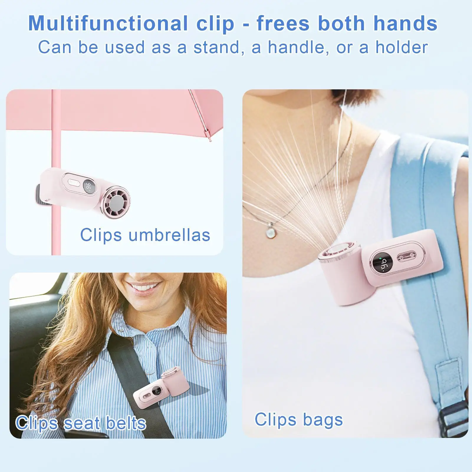 Personal Fan With Clip USB Rechargeable 3000mAh 180 Degree Adjustable Mini Handheld Fan For Home Travel School Office Camping
Personal Fan With Clip USB Rechargeable 3000mAh 180 Degree Adjustable Mini Handheld Fan For Home Travel School Office Camping
