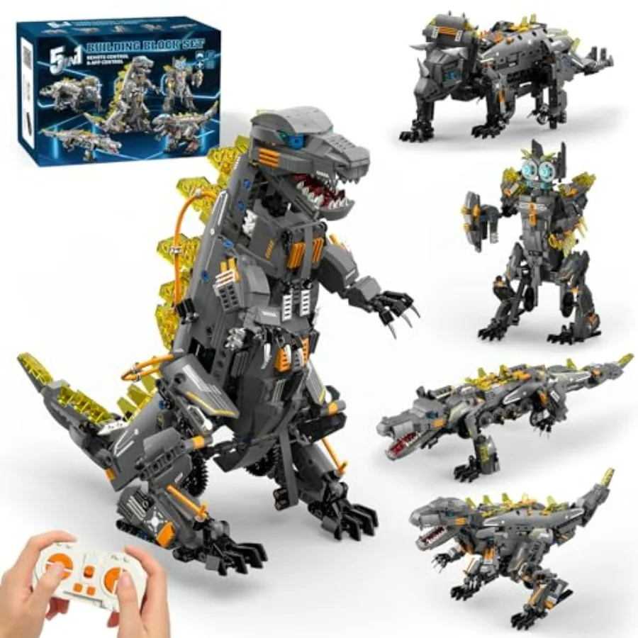 Dinasour Toys for Building Set 935 PCS App Remote Control Robotics Kit 5-in-1 Tyrannosaurus Triceratop Crocodile Robot Monster
Dinasour Toys for Building Set 935 PCS App Remote Control Robotics Kit 5-in-1 Tyrannosaurus Triceratop Crocodile Robot Monster