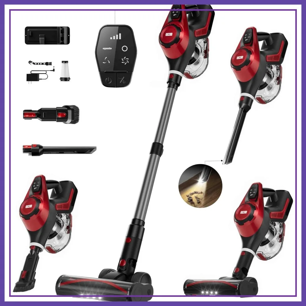 Cordless Stick Vacuum 45Kpa, Smart Display & 1.5L Dust Cup, 40Mins Runtime, Lightweight for Pet Hair/Carpet/Hardwood/Car
Cordless Stick Vacuum 45Kpa, Smart Display & 1.5L Dust Cup, 40Mins Runtime, Lightweight for Pet Hair/Carpet/Hardwood/Car