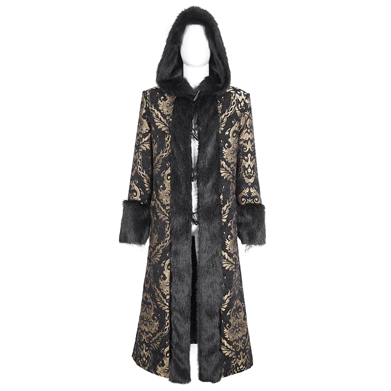 Custom Made Renaissance Gothic Medieval Jacquard Brocade and Fur Trim Hooded Coat Tudor Mens King Winter Coat
Custom Made Renaissance Gothic Medieval Jacquard Brocade and Fur Trim Hooded Coat Tudor Mens King Winter Coat