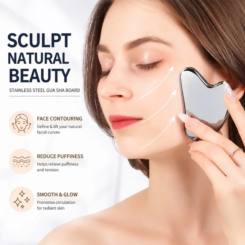 Stainless Steel Facial Gua Sha Board Metal Face Scraping Plate Eye Beauty Massage Tool Anti-Aging Skin Lifting Massager
Stainless Steel Facial Gua Sha Board Metal Face Scraping Plate Eye Beauty Massage Tool Anti-Aging Skin Lifting Massager