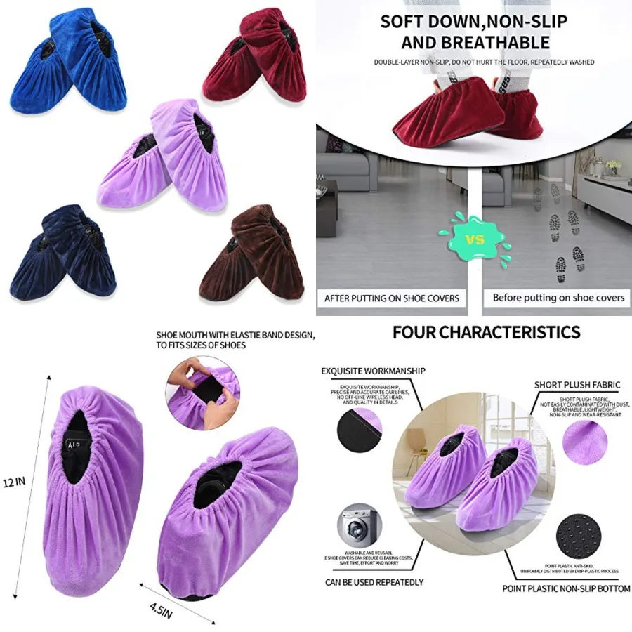 5 Pairs Reusable Non Slip Shoe Covers, Premium Soft Washable Thickened Boot Shoe Covers for Household, Office, Laboratory
5 Pairs Reusable Non Slip Shoe Covers, Premium Soft Washable Thickened Boot Shoe Covers for Household, Office, Laboratory