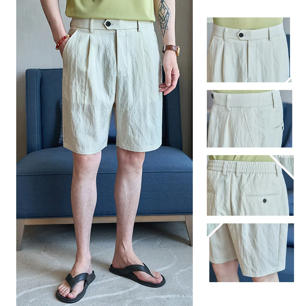 Men's Linen Blend Shorts Summer Casual Loose Fit Knee-Length Beach Shorts with Elastic Waist
Men's Linen Blend Shorts Summer Casual Loose Fit Knee-Length Beach Shorts with Elastic Waist
