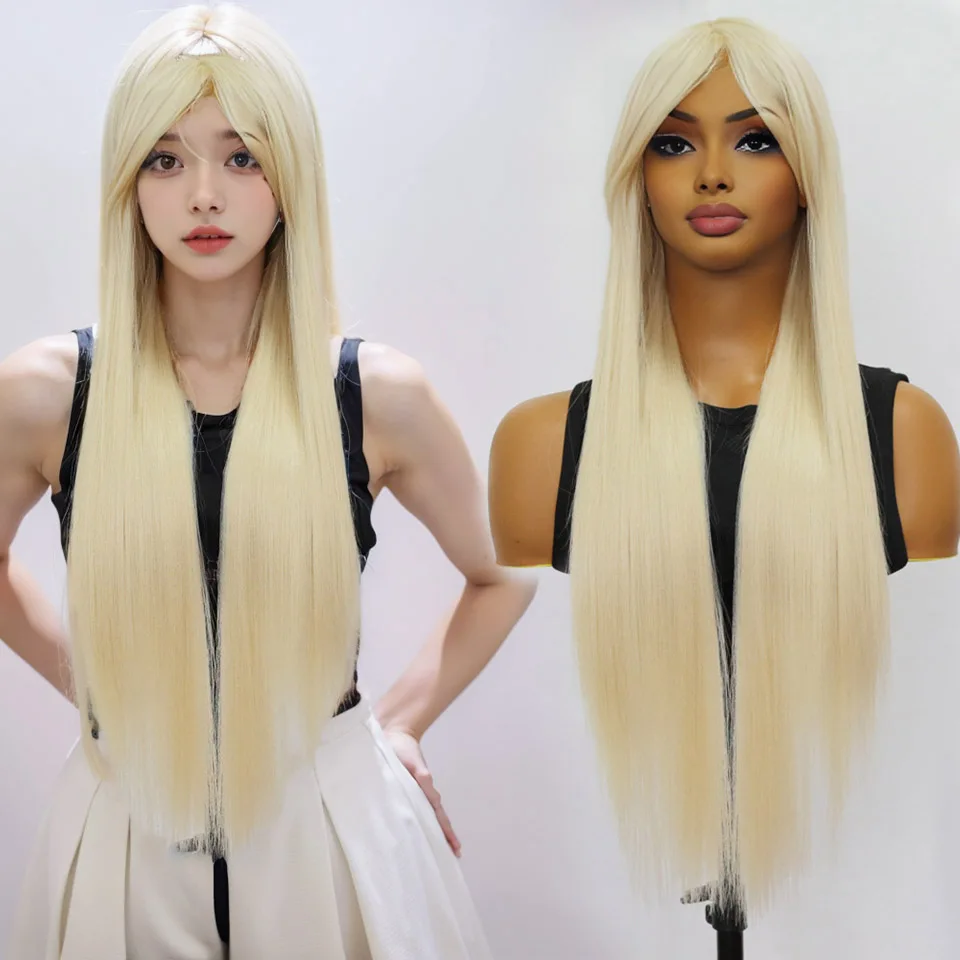 Blonde Bio Synthetic Hair Wig Heat Resistant Bone Straight Wig With Bangs For Women 613 Color Full Machine Made Wig Cosplay Wig
Blonde Bio Synthetic Hair Wig Heat Resistant Bone Straight Wig With Bangs For Women 613 Color Full Machine Made Wig Cosplay Wig