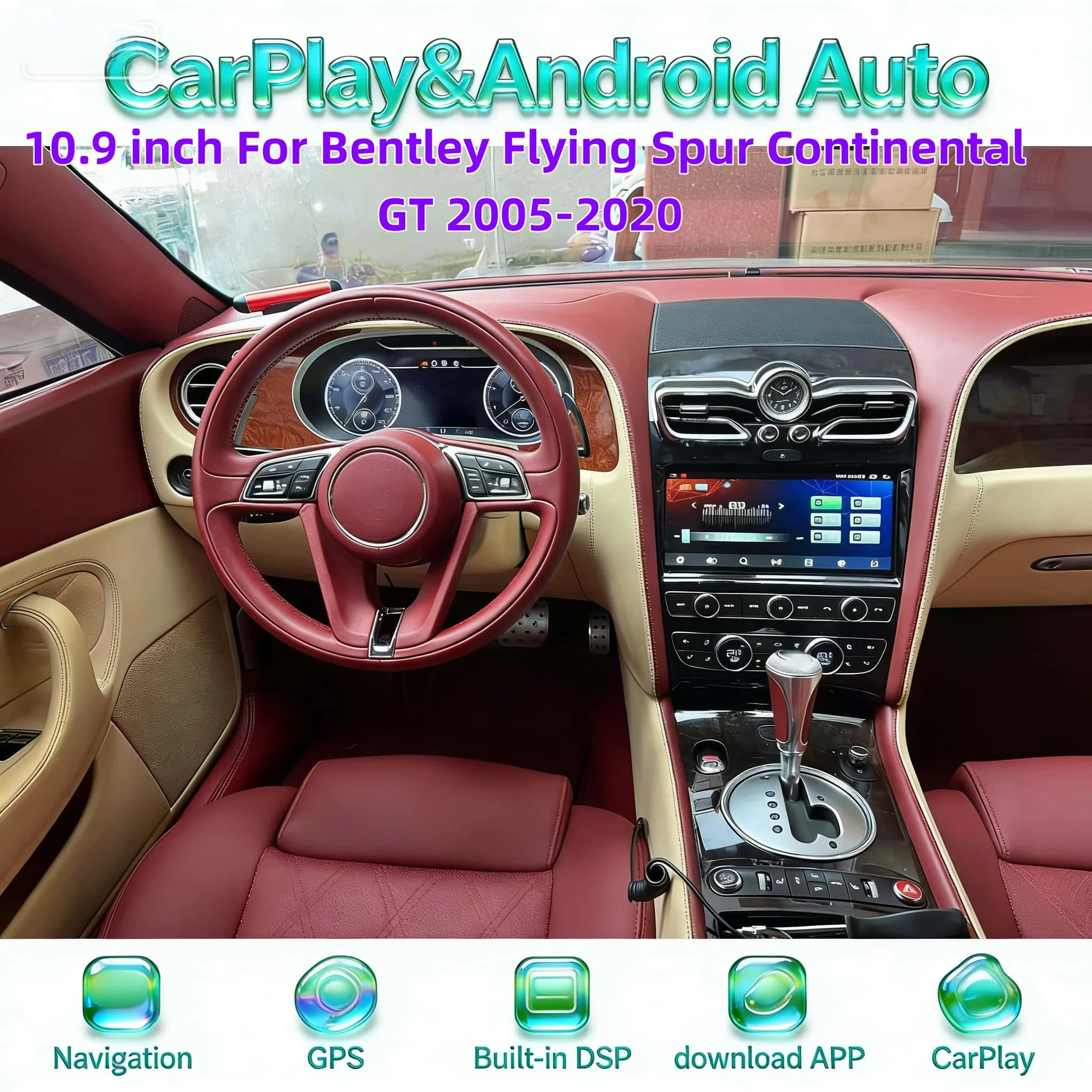 10.9 inch Multimedia Android Auto Head Unit For Bentley Flying Spur Continental GT 2005-2020 Radio Carplay Bluetooth TouchScreen
10.9 inch Multimedia Android Auto Head Unit For Bentley Flying Spur Continental GT 2005-2020 Radio Carplay Bluetooth TouchScreen