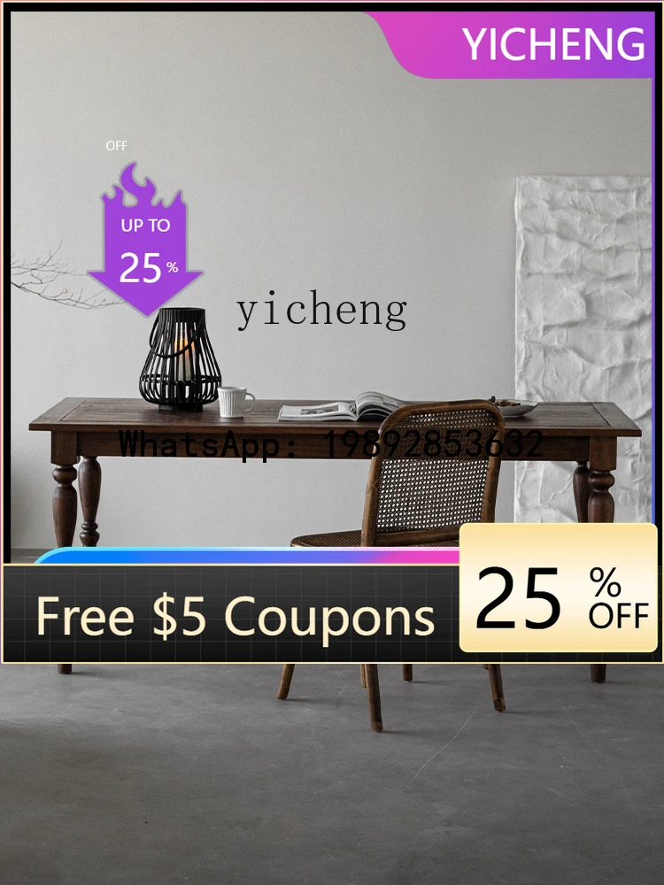 ZZ Solid Wood Dining Table Antique Style Table and Chair Dining Room Retro Log Simple Rectangular Dining Table
ZZ Solid Wood Dining Table Antique Style Table and Chair Dining Room Retro Log Simple Rectangular Dining Table