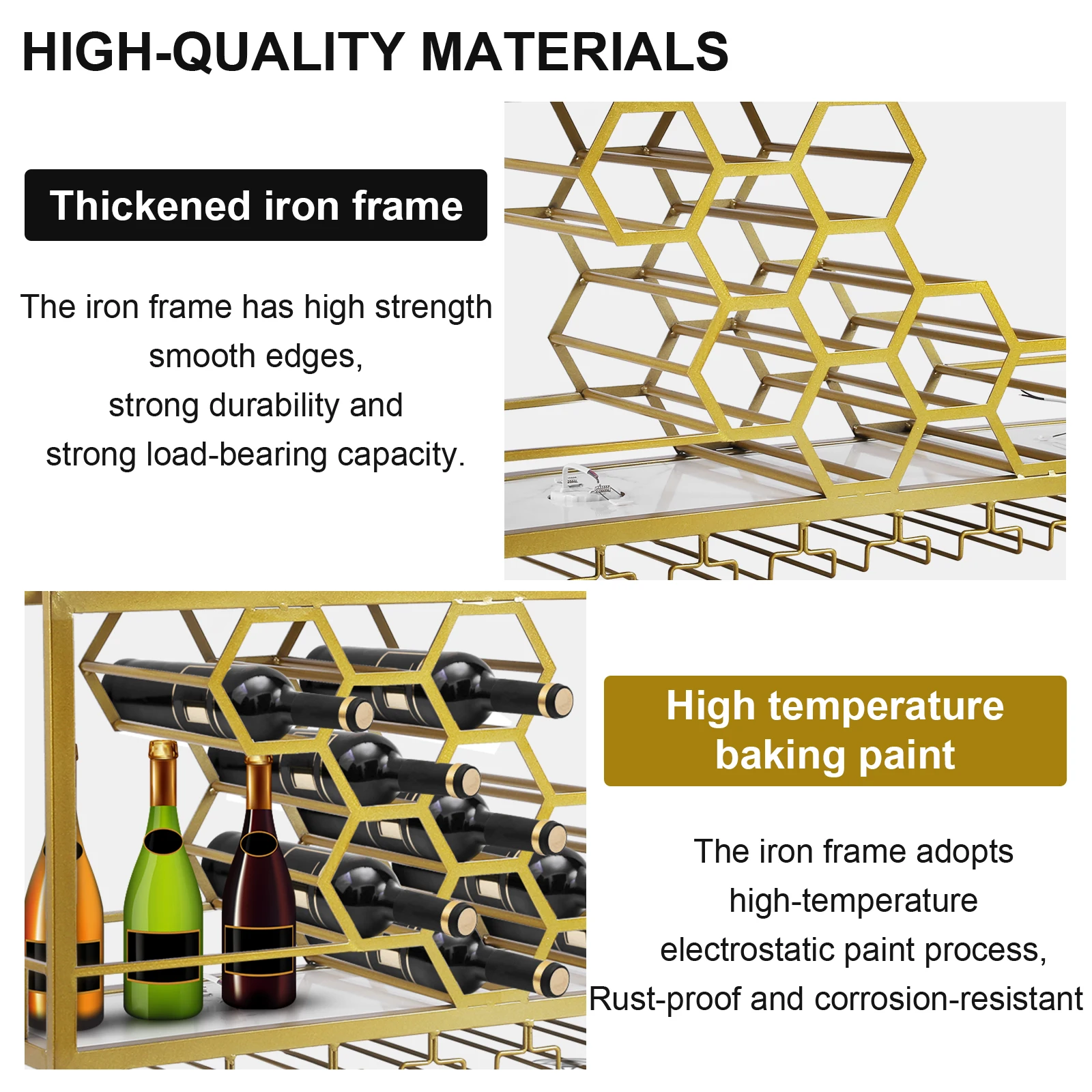 Metal Bar Liquor Bottle Display Shelf Wall Wine Storage Rack (100x30x40cm Gold)
Metal Bar Liquor Bottle Display Shelf Wall Wine Storage Rack (100x30x40cm Gold)