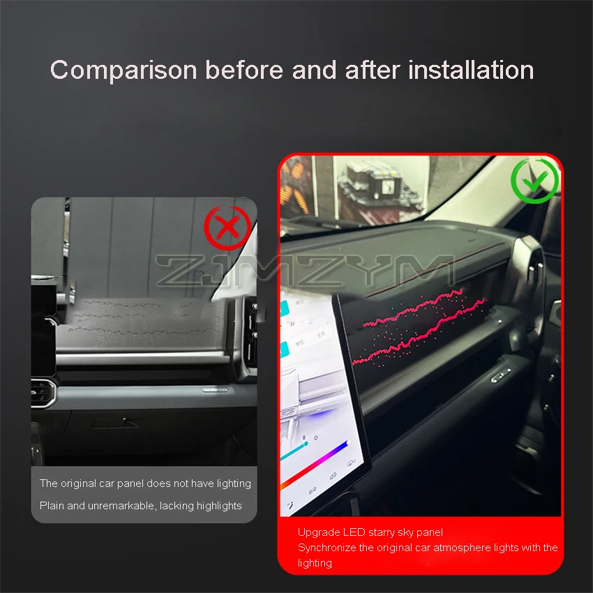 For Jetour Traveler Shanhai T2 Dedicated Atmosphere Light modification 64 Color Atmosphere Starry Sky Panel Light Replacement
For Jetour Traveler Shanhai T2 Dedicated Atmosphere Light modification 64 Color Atmosphere Starry Sky Panel Light Replacement