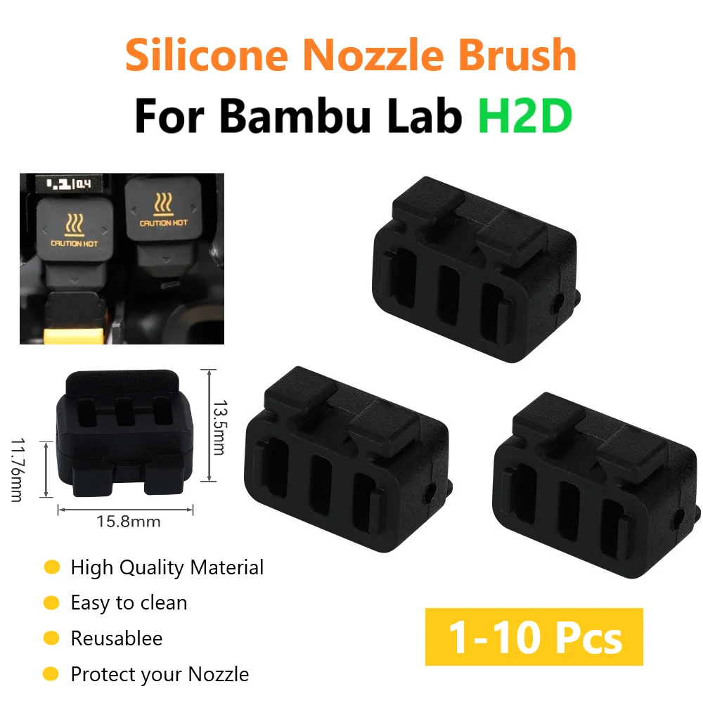 New Nozzle Wiper For Bambu Lab H2D hotend 1/2/3/5/10pcs For Bambu Lab H2D Hotend Nozzle Silicone Brush Cleaning Tool
New Nozzle Wiper For Bambu Lab H2D hotend 1/2/3/5/10pcs For Bambu Lab H2D Hotend Nozzle Silicone Brush Cleaning Tool
