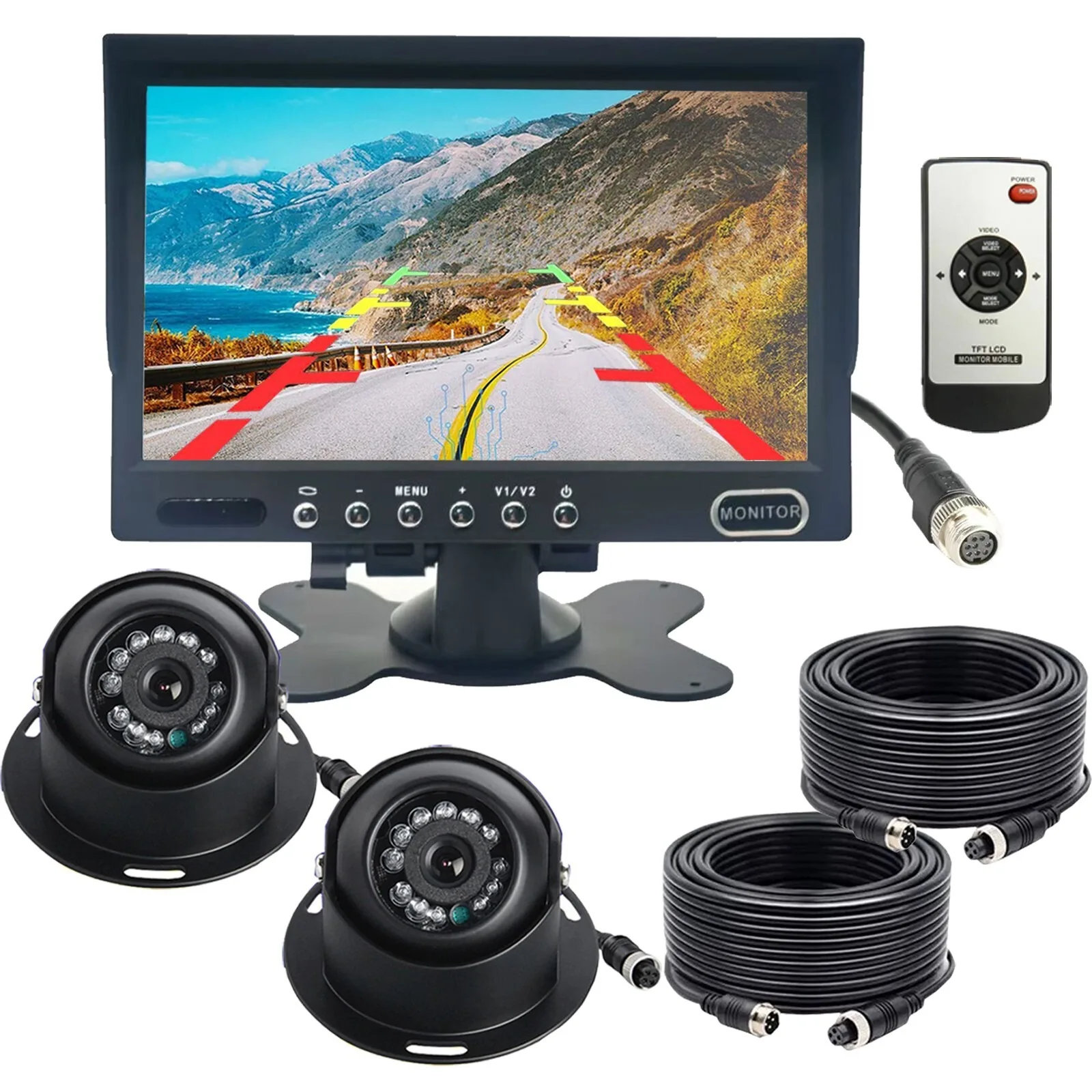 Lastbus 7" Monitor+2x Reversing Eyeball CCD 4PIN Dome Camera For Truck Caravan Camper RV
Lastbus 7" Monitor+2x Reversing Eyeball CCD 4PIN Dome Camera For Truck Caravan Camper RV