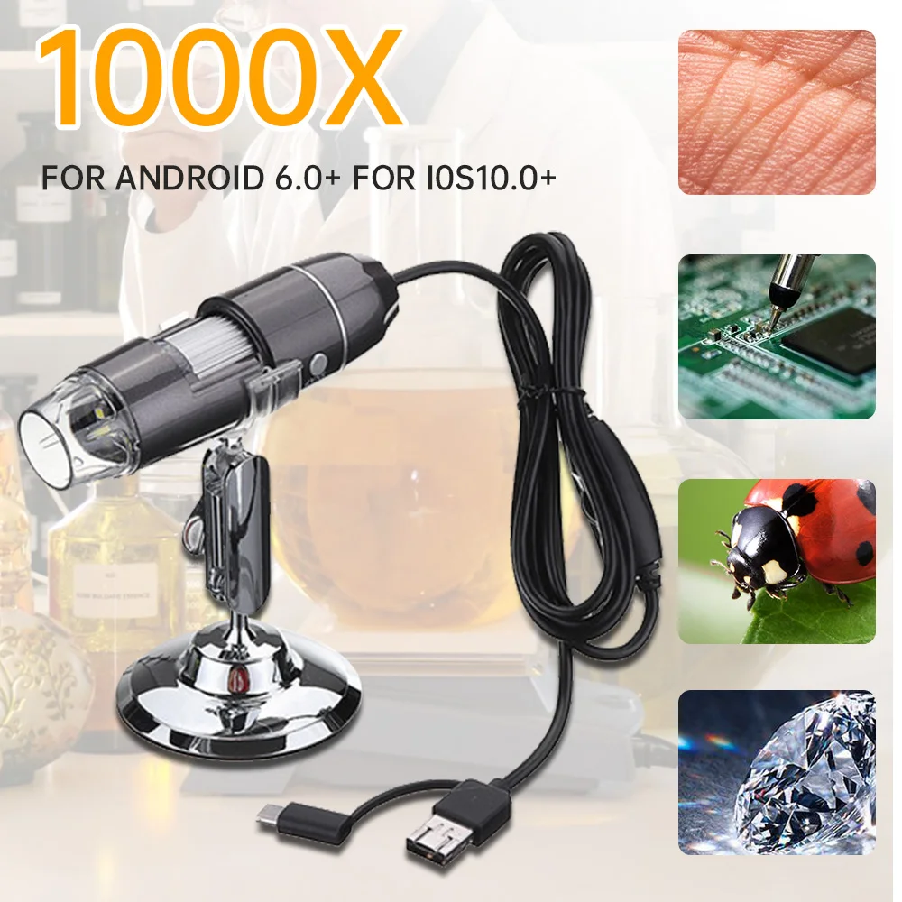 1000X Portable Small Digital Microscope Camera Electronic Microscope For Welding LED Magnifier Mobile Phone Maintenance Tool
1000X Portable Small Digital Microscope Camera Electronic Microscope For Welding LED Magnifier Mobile Phone Maintenance Tool