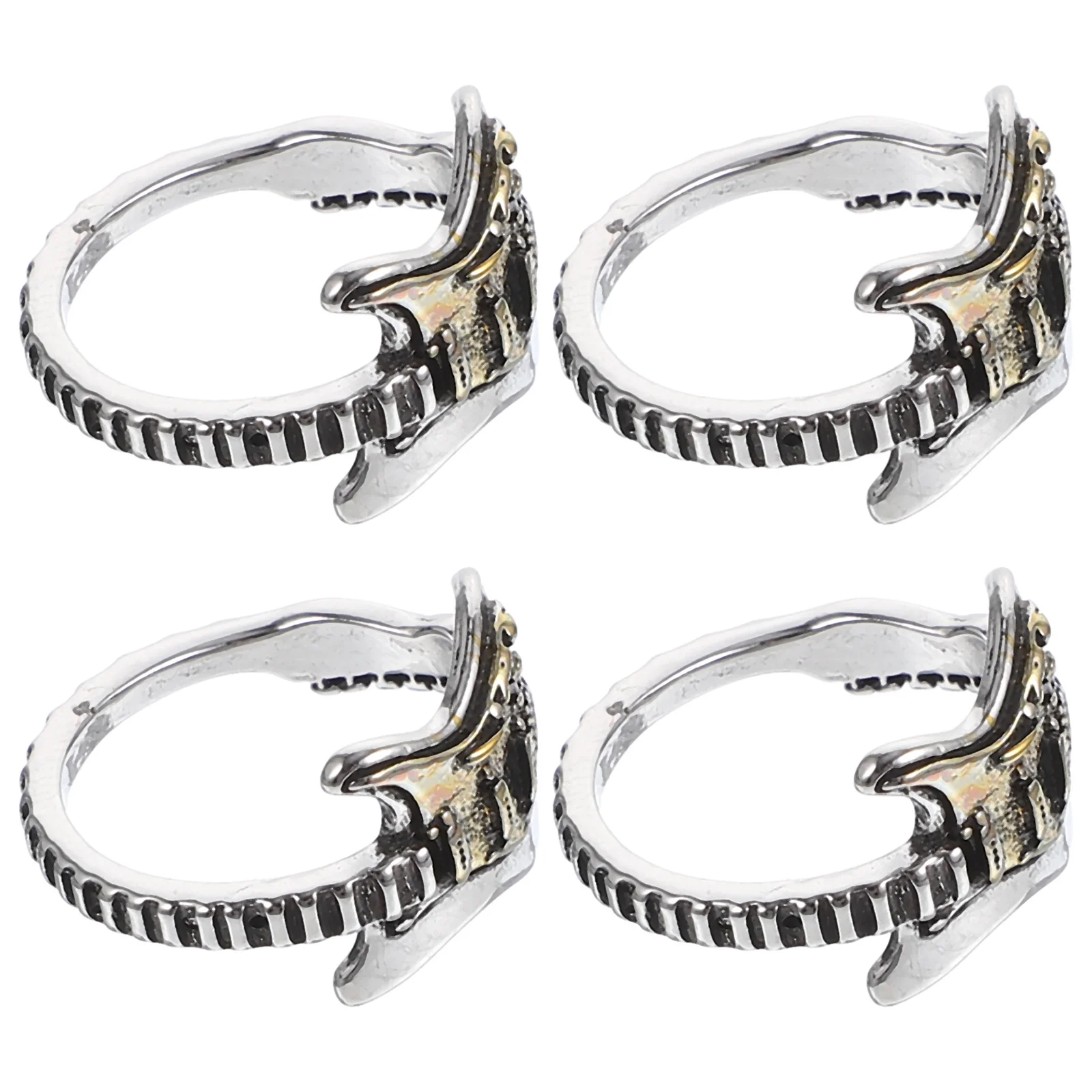 4Pcs Guitar Rings Men Punk Style Zinc Alloy Adjustable Finger Rings Rock Music Themed Goth Jewelry for Teens Adults
4Pcs Guitar Rings Men Punk Style Zinc Alloy Adjustable Finger Rings Rock Music Themed Goth Jewelry for Teens Adults