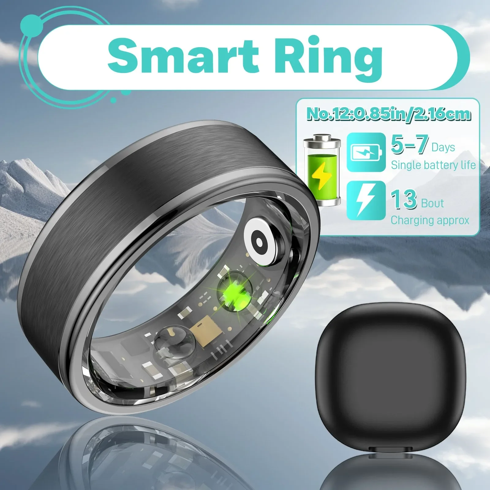 Smart Ring Men Women Fitness Trackers with Multiple Sport Modes Sleep Tracking Heart Rate Blood Oxygen Measure for Andriod IOS
Smart Ring Men Women Fitness Trackers with Multiple Sport Modes Sleep Tracking Heart Rate Blood Oxygen Measure for Andriod IOS