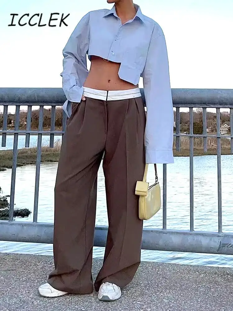 Traf Women Wide Leg Pant Front Zipper Trousers Vintage High Waist Summer Casual Female Chic Lady Wide Leg Pants Straight Pants
Traf Women Wide Leg Pant Front Zipper Trousers Vintage High Waist Summer Casual Female Chic Lady Wide Leg Pants Straight Pants