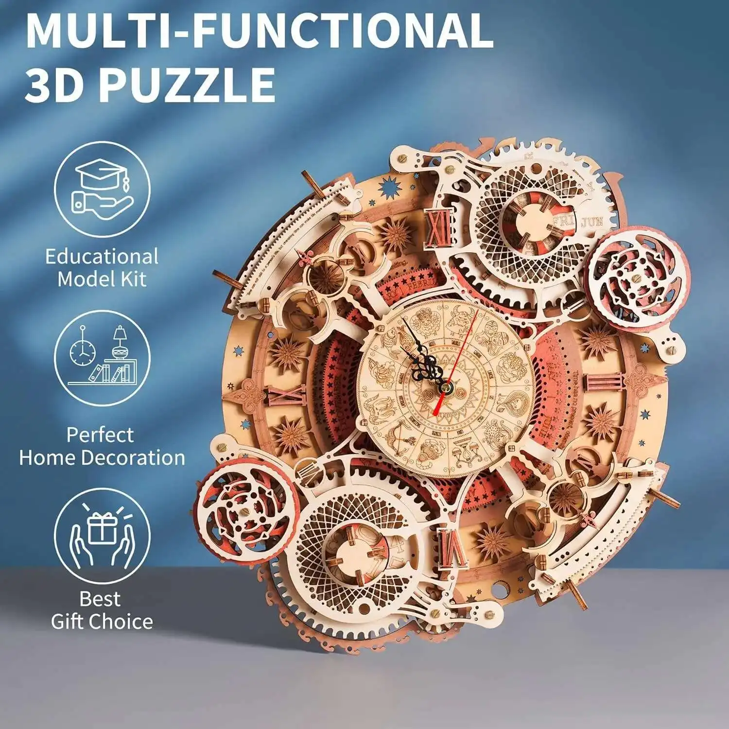3D Wooden Puzzles Wooden Steampunk Clock Kit DIY Mechanical Wall Quartz Aesthetic Room for Adults
3D Wooden Puzzles Wooden Steampunk Clock Kit DIY Mechanical Wall Quartz Aesthetic Room for Adults