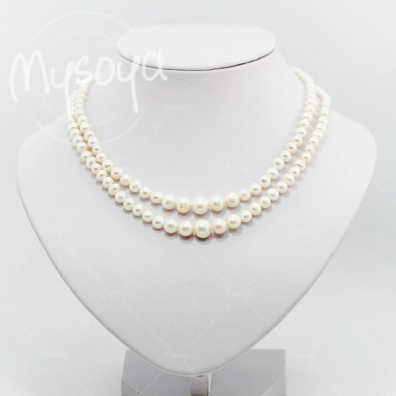 MYSOYA 6-8mm Double White Freshwater Pearl Necklace, Suitable for Birthday/Anniversary/Wedding/Mother's Day Gift A0674
MYSOYA 6-8mm Double White Freshwater Pearl Necklace, Suitable for Birthday/Anniversary/Wedding/Mother's Day Gift A0674