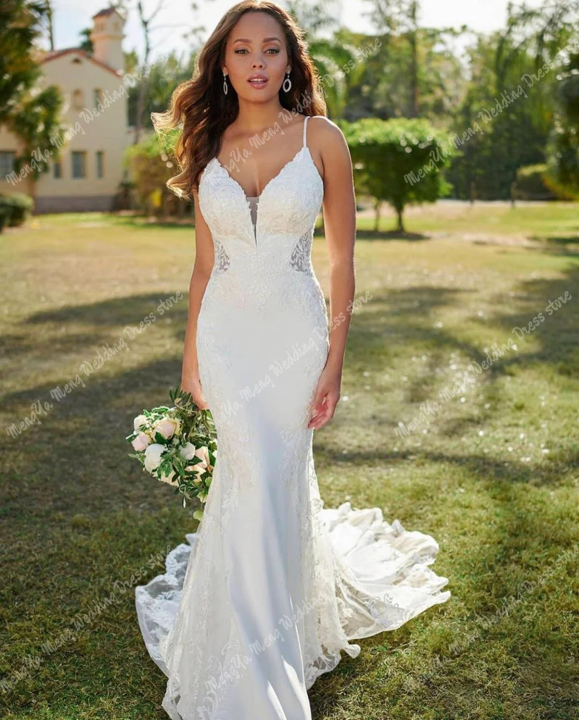 Newly Launched Simple Deep V-Neck Open Back Travel Shoot Bridal Gowns Soft Satin Tail Fish Tail Wedding Dresses Customized
Newly Launched Simple Deep V-Neck Open Back Travel Shoot Bridal Gowns Soft Satin Tail Fish Tail Wedding Dresses Customized