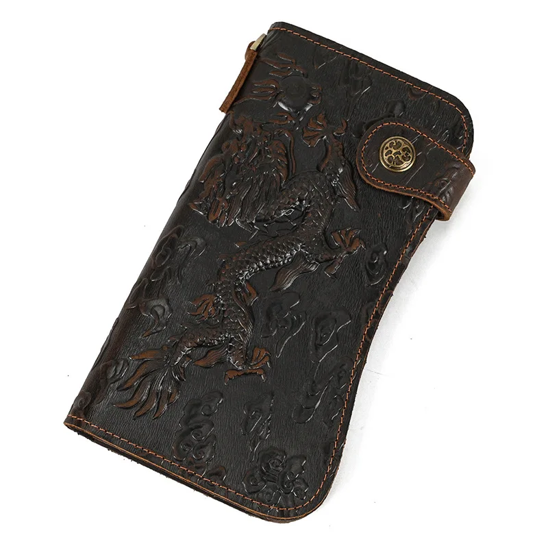 Men's Genuine Leather Wallet Embossed Dragon And Tiger Pattern Men's Long Wallet Vintage Phone Bag Men Card Holder Coin Purse
Men's Genuine Leather Wallet Embossed Dragon And Tiger Pattern Men's Long Wallet Vintage Phone Bag Men Card Holder Coin Purse