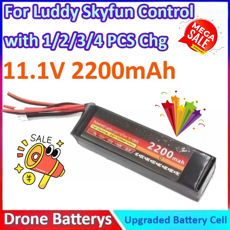 New 8C Capacity 2200mAh 11.1V General-purpose RC Transmitter Battery for Luddy Skyfun 9-Channel Control with 1/2/3/4 PCS Charger
New 8C Capacity 2200mAh 11.1V General-purpose RC Transmitter Battery for Luddy Skyfun 9-Channel Control with 1/2/3/4 PCS Charger