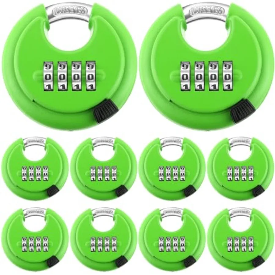 10 Pack 4 Digit Combination Locks Stainless Steel Code Disc Lock Combo Padlock with Hardened Steel Shackle for Sheds Locker Sto
10 Pack 4 Digit Combination Locks Stainless Steel Code Disc Lock Combo Padlock with Hardened Steel Shackle for Sheds Locker Sto