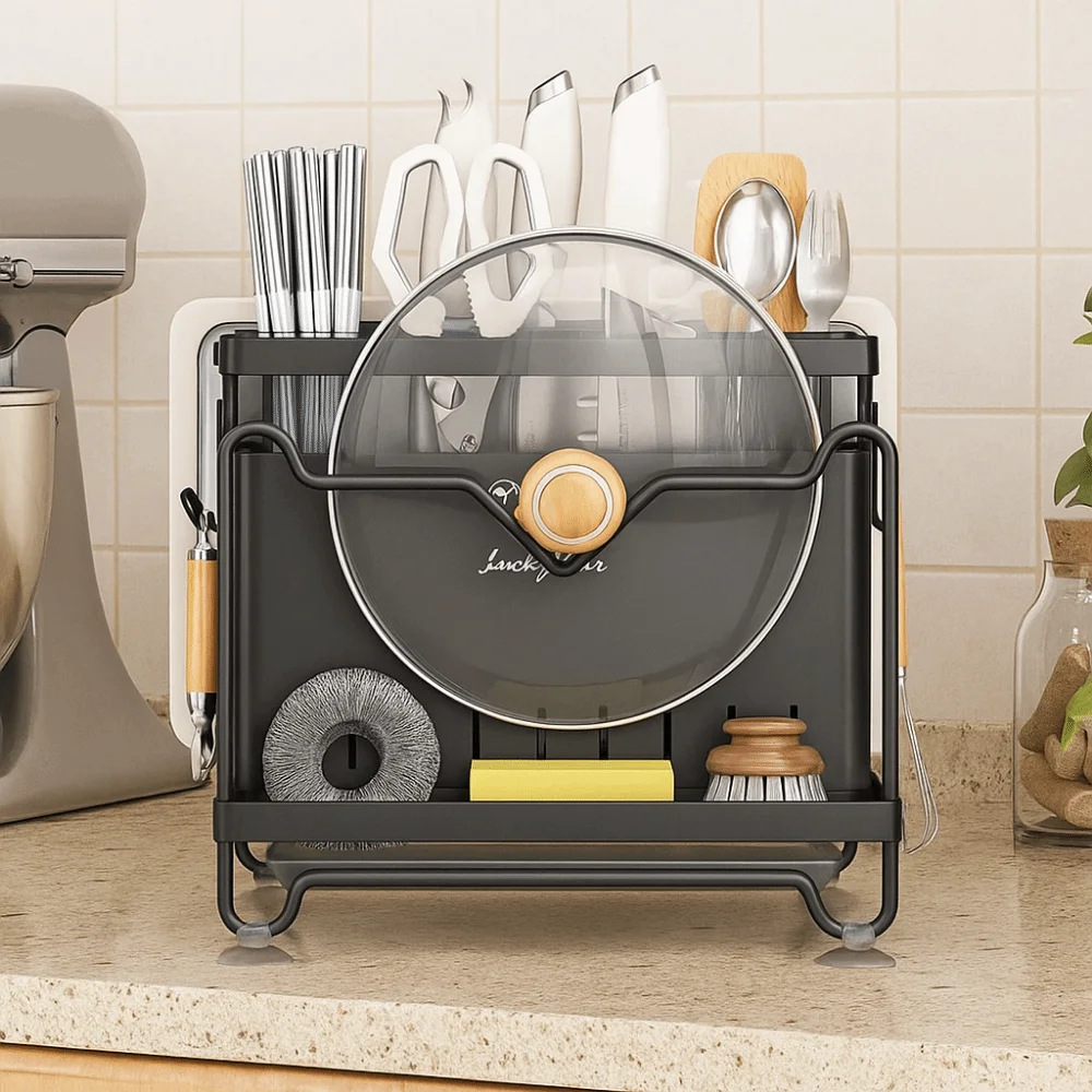 Stable Cutter Holder Large Capacity Space Saving Chopstick Bucket Anti-slip with Water Tray Kitchen Storage Rack for Home
Stable Cutter Holder Large Capacity Space Saving Chopstick Bucket Anti-slip with Water Tray Kitchen Storage Rack for Home