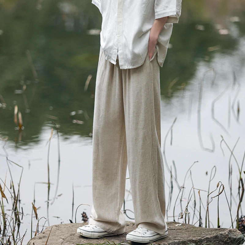 Loose Fit Linen Pants Men's Wide Leg Cotton Linen Straight Cut Extended New Chinese Sle Casual Summer Trousers for Teens
Loose Fit Linen Pants Men's Wide Leg Cotton Linen Straight Cut Extended New Chinese Sle Casual Summer Trousers for Teens