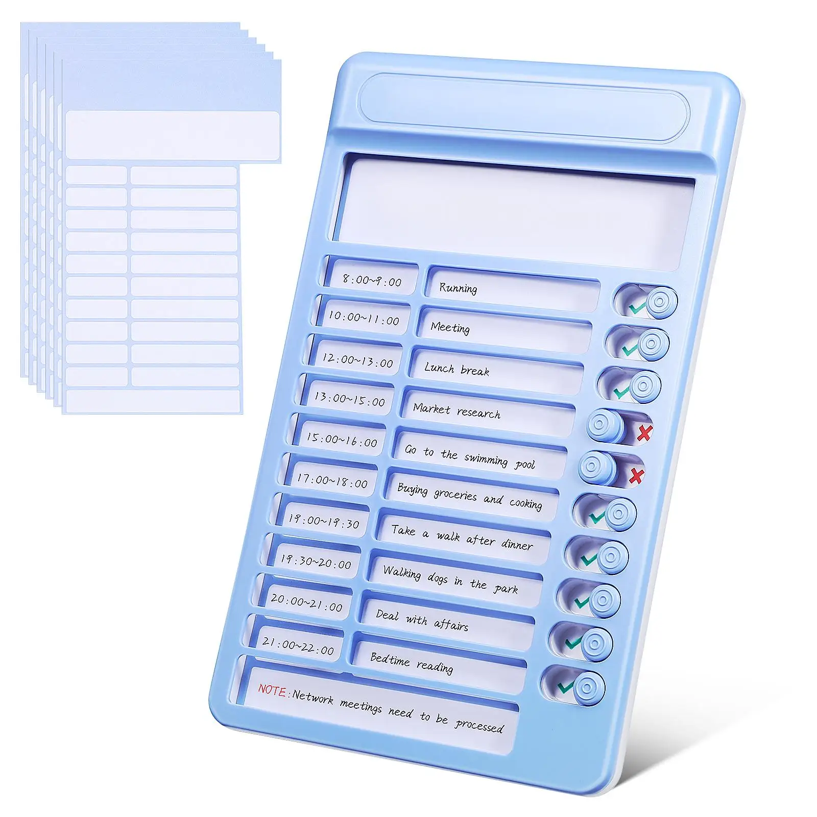 Blue Daily Routine Chart Plastic Planner Smooth Slider Wall Desktop Visual Schedule Reminder Household
Blue Daily Routine Chart Plastic Planner Smooth Slider Wall Desktop Visual Schedule Reminder Household