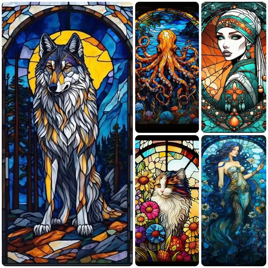 DIY Stained Glass Wolf Jigsaw Puzzle, Vibrant Forest Wolf with Sun Background, Mosaic Style Art Decor Scenic Art Puzzle for Gift
DIY Stained Glass Wolf Jigsaw Puzzle, Vibrant Forest Wolf with Sun Background, Mosaic Style Art Decor Scenic Art Puzzle for Gift