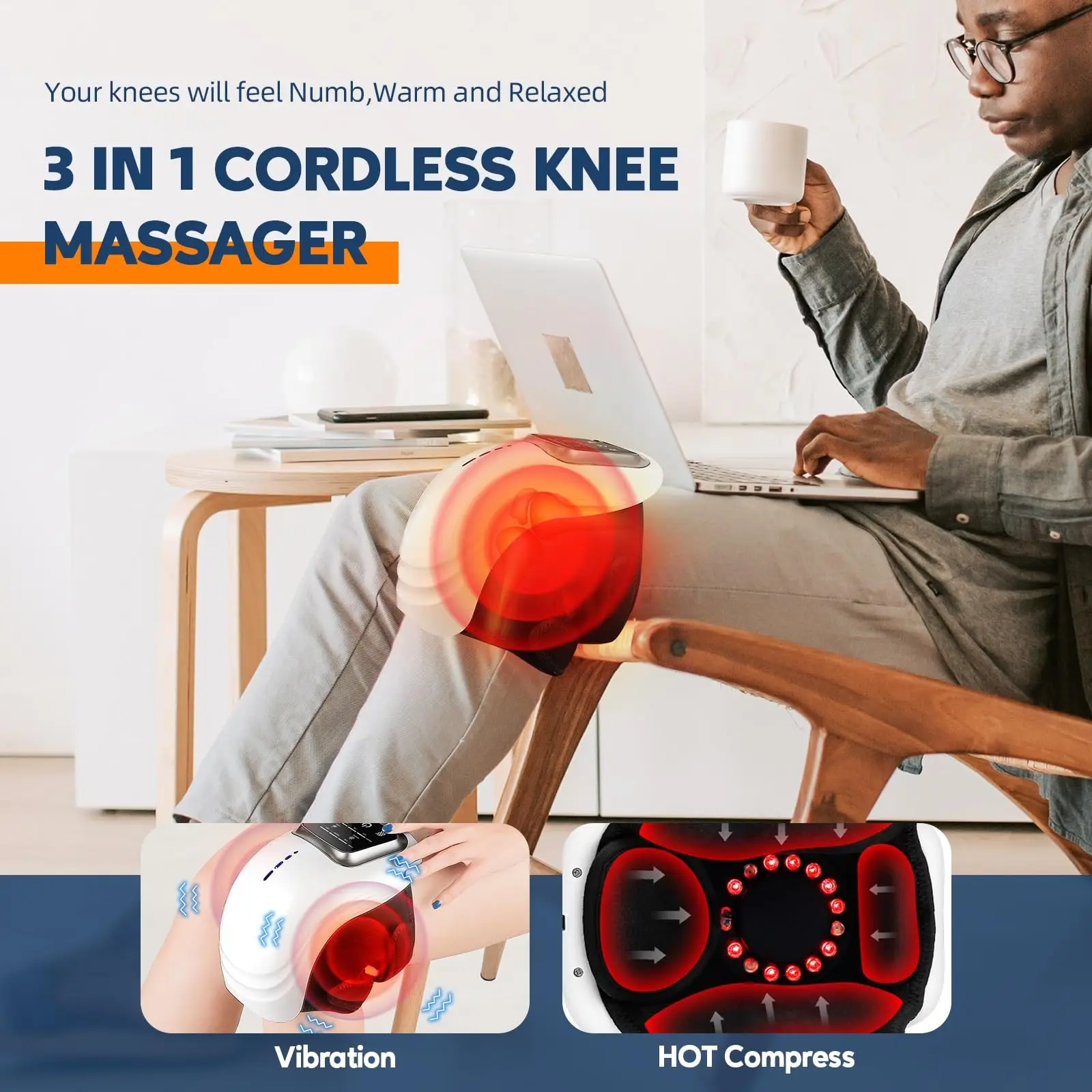 Smart Cordless Knee Massager with Heat and Vibration Air Pressure Relaxing Device for Daily Comfort Muscle Soothing Gift
Smart Cordless Knee Massager with Heat and Vibration Air Pressure Relaxing Device for Daily Comfort Muscle Soothing Gift