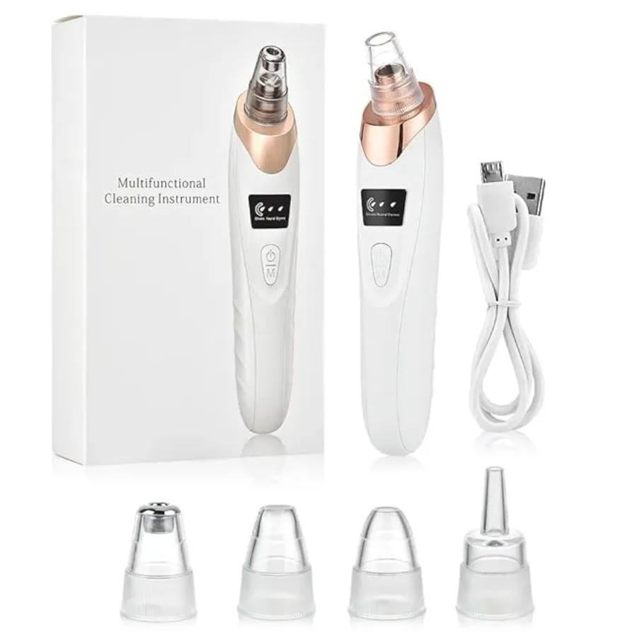 5-in-1 Blackhead Remover Machine Electric Pore Cleaner Whitehead Removal Tool USB Rechargeable Derma Suction Device for Facial
5-in-1 Blackhead Remover Machine Electric Pore Cleaner Whitehead Removal Tool USB Rechargeable Derma Suction Device for Facial