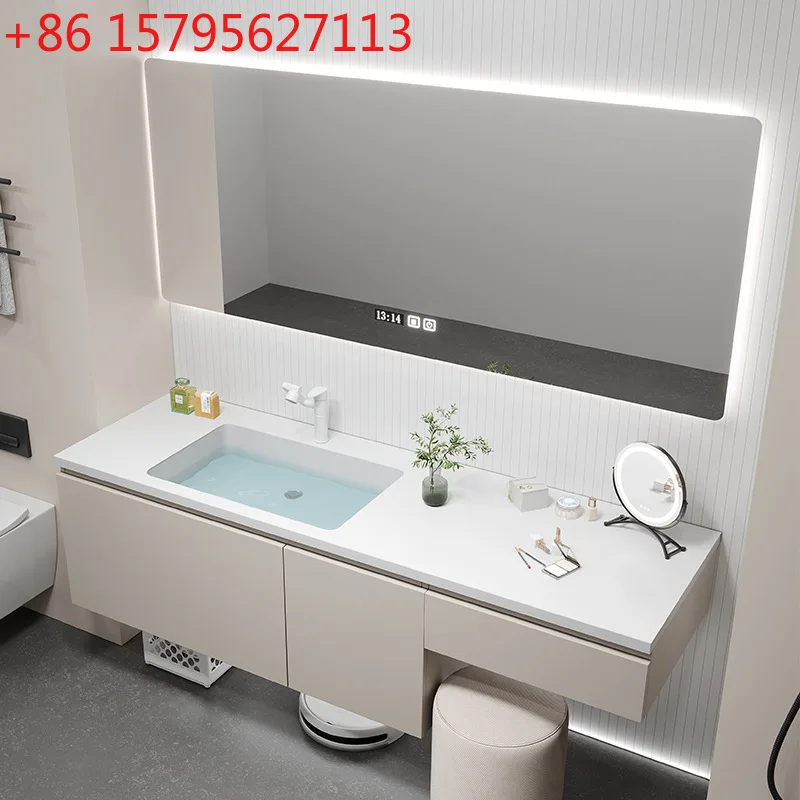 Morandi milk coffee bathroom cabinet combination rock slab ceramic basin wash face toilet with vanity wash cabinet
Morandi milk coffee bathroom cabinet combination rock slab ceramic basin wash face toilet with vanity wash cabinet