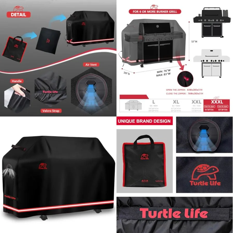 BBQ Grill Cover, 76-83 Inch Adjustable Heavy Duty Waterproof 6 or More Burner Barbecue Gas Grill Covers for Weber Summit Series
BBQ Grill Cover, 76-83 Inch Adjustable Heavy Duty Waterproof 6 or More Burner Barbecue Gas Grill Covers for Weber Summit Series