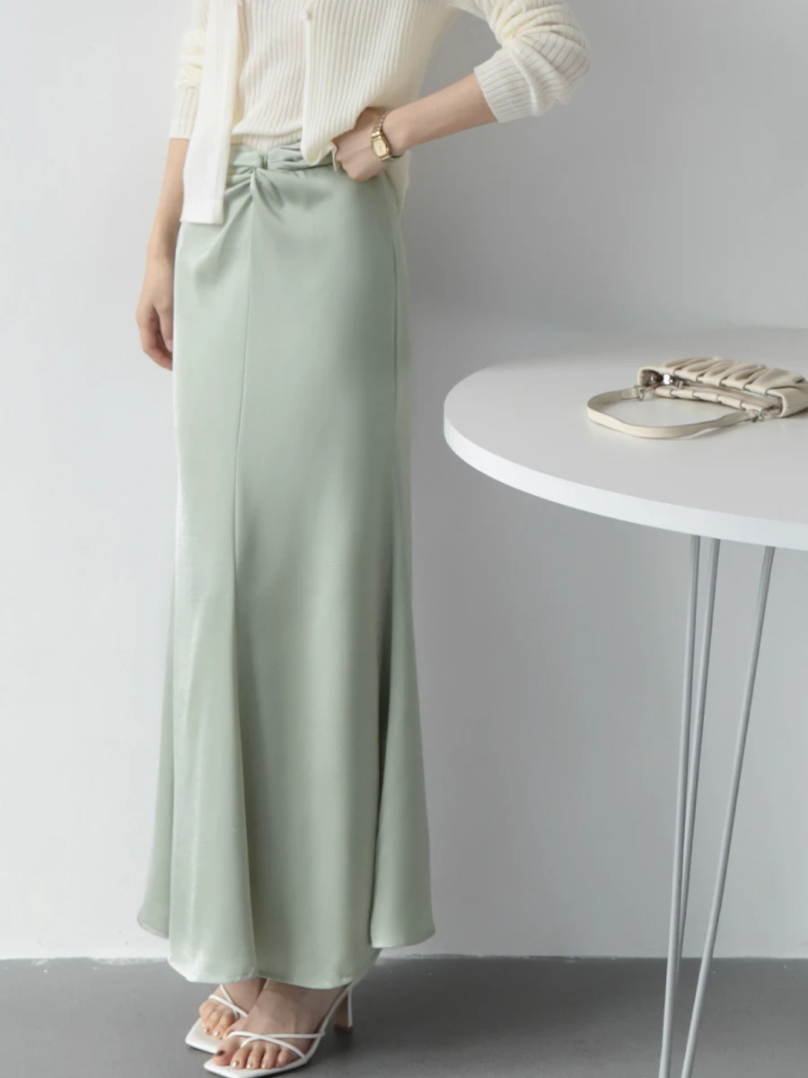 Ele Long Knot Design Satin Wrap around Skirt MZOMXO Commute High Waist A-Line Fi Tail Skirt Polyester Pure Color
Ele Long Knot Design Satin Wrap around Skirt MZOMXO Commute High Waist A-Line Fi Tail Skirt Polyester Pure Color