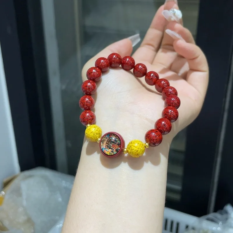 Natural Cinnabar Zakiram Bracelet, Ping An National Style, New Chinese Men and Women Couple Bracelet.
Natural Cinnabar Zakiram Bracelet, Ping An National Style, New Chinese Men and Women Couple Bracelet.