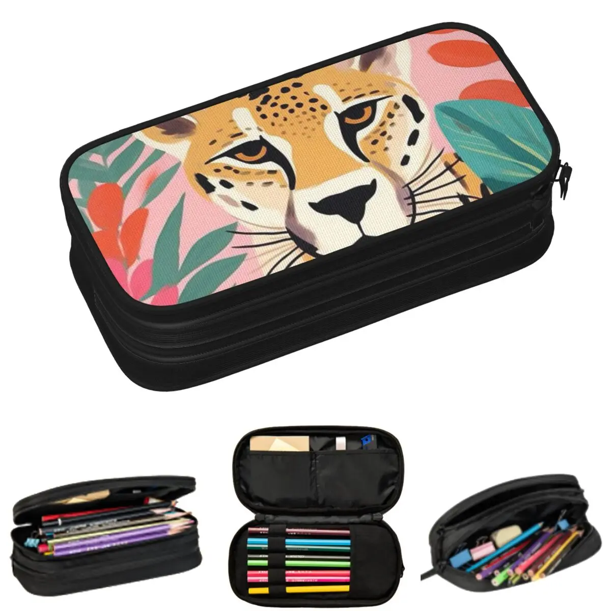 Cartoon Cute Cheetah Leopard Pencil Cases for Student Gifts Pen Box Pencil Bag Large Capacity Pencil Pouch
Cartoon Cute Cheetah Leopard Pencil Cases for Student Gifts Pen Box Pencil Bag Large Capacity Pencil Pouch
