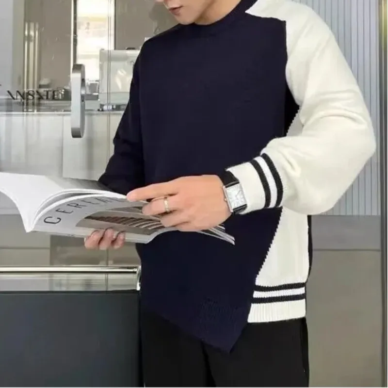 Men's Autumn New Style Loose Crew Neck Lazy Style Thickened Warm Patchwork Color Block Trendy Knit Sweater Top
Men's Autumn New Style Loose Crew Neck Lazy Style Thickened Warm Patchwork Color Block Trendy Knit Sweater Top