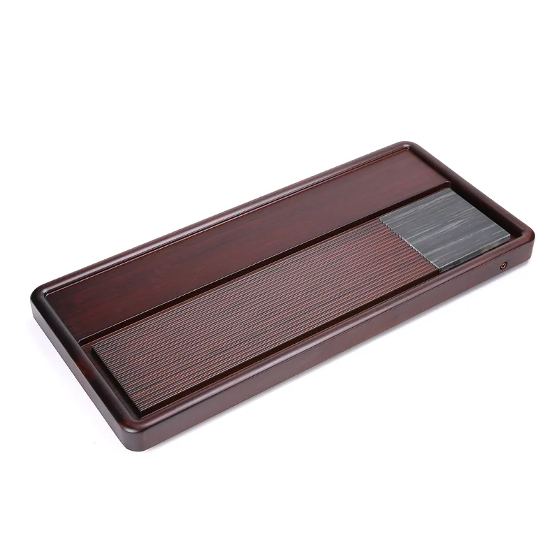 Household walnut whole board rectangular drainage tea tray large bluestone tea table 
Household walnut whole board rectangular drainage tea tray large bluestone tea table