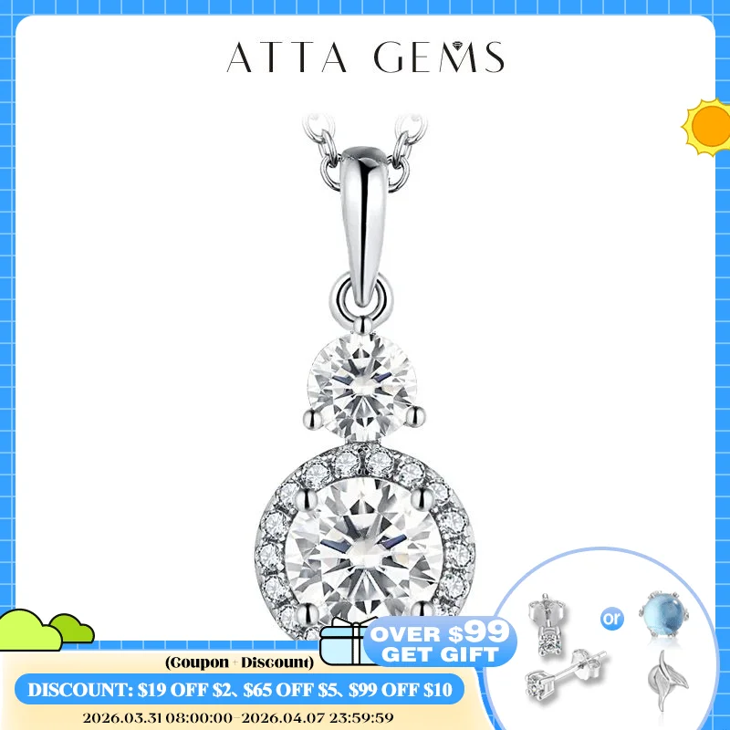 ATTAGEMS Moissanite Round 6.5mm Pendants 1CT D Color Diamond Gemstone Necklaces For Women Authentic 925 Sterling Silver Jewelry
ATTAGEMS Moissanite Round 6.5mm Pendants 1CT D Color Diamond Gemstone Necklaces For Women Authentic 925 Sterling Silver Jewelry