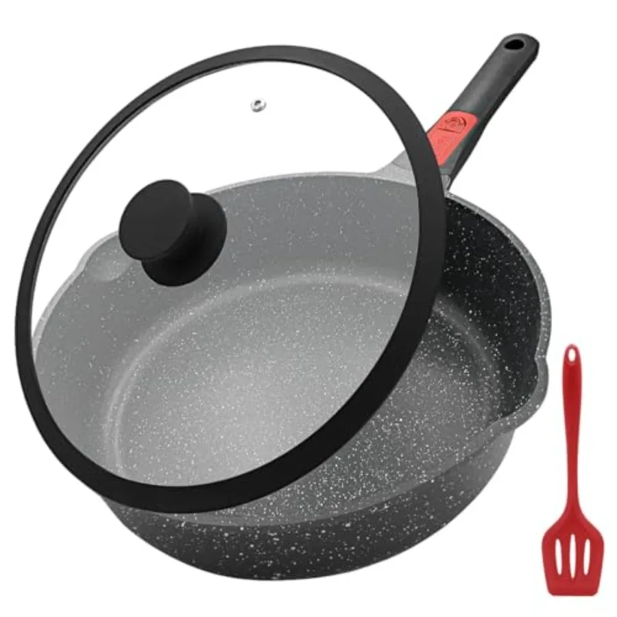 12 Inch Deep Frying Pan Skillet Nonstick with Lid, 5 QT Saute Pan, Non Stick Frying Pan, Compatible with All Stovetops, Detacha
12 Inch Deep Frying Pan Skillet Nonstick with Lid, 5 QT Saute Pan, Non Stick Frying Pan, Compatible with All Stovetops, Detacha