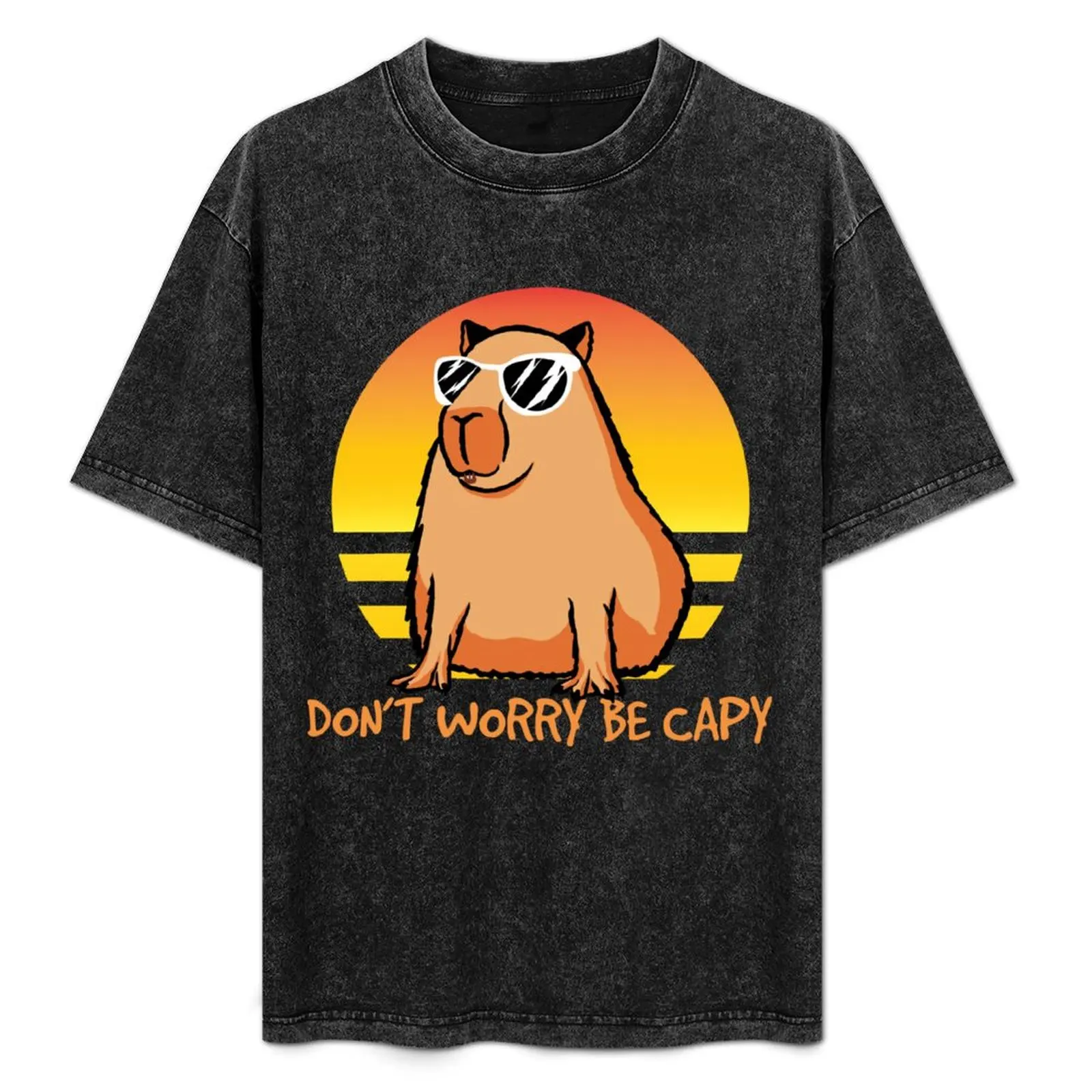 Don't Worry Be Capy Retro Sunset Capybara Quote Be Capy Gear T-Shirt Sports Casual Short Sleeve Cotton Tee
Don't Worry Be Capy Retro Sunset Capybara Quote Be Capy Gear T-Shirt Sports Casual Short Sleeve Cotton Tee