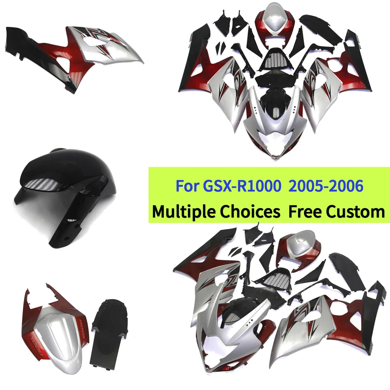 Full Set Motorcycle Aftermarket Fairings kit Fit for Suzuki GSX-R1000 2005 GSXR1000 2006 K5 Sportbike Upgrade Accessories
Full Set Motorcycle Aftermarket Fairings kit Fit for Suzuki GSX-R1000 2005 GSXR1000 2006 K5 Sportbike Upgrade Accessories