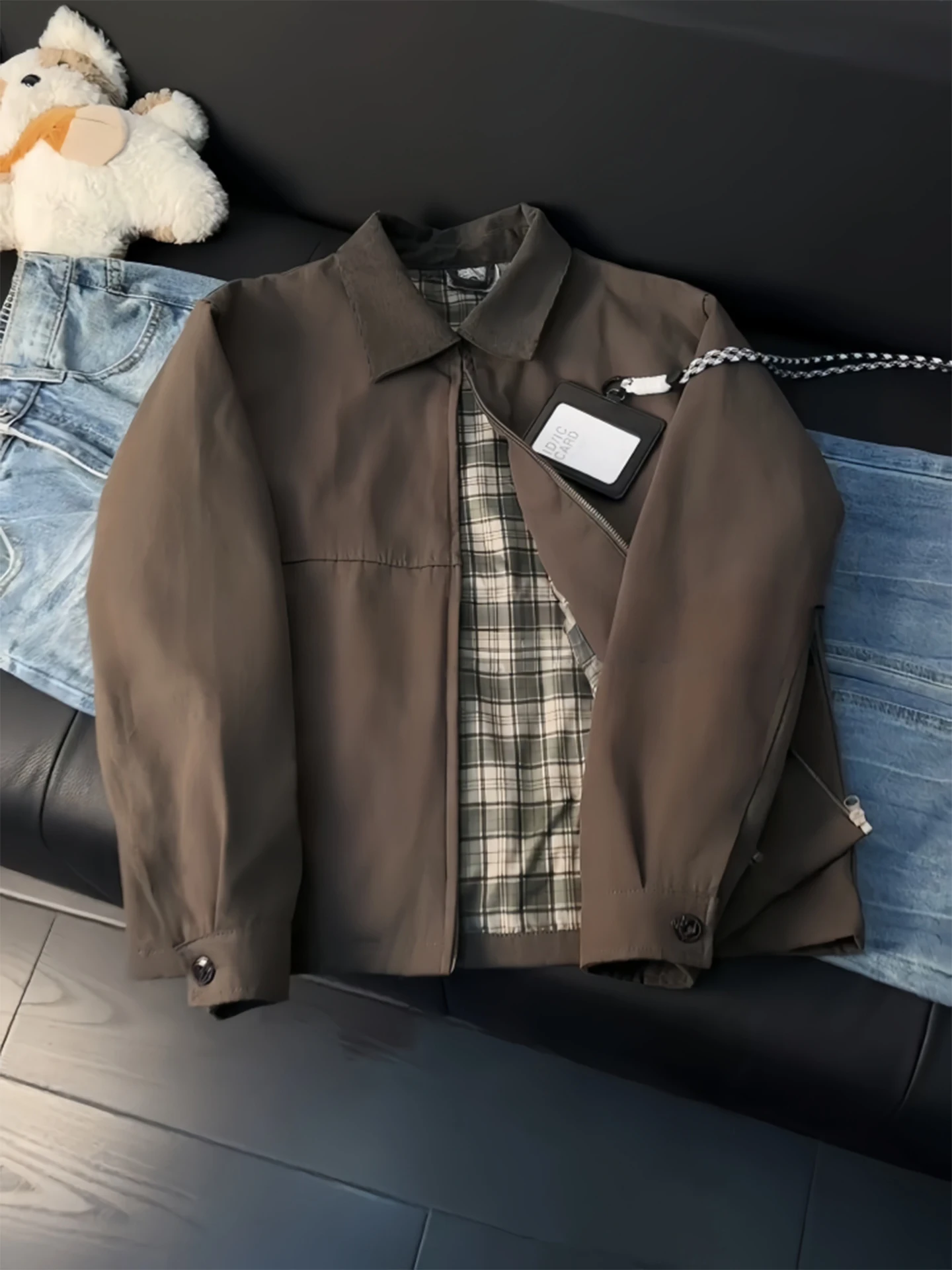 Barn Sle Plaid Detroit Workwear Jaet Men's Spring Autumn American Retro oulder Flip Flight Jaet Casual Loose Fit
Barn Sle Plaid Detroit Workwear Jaet Men's Spring Autumn American Retro oulder Flip Flight Jaet Casual Loose Fit