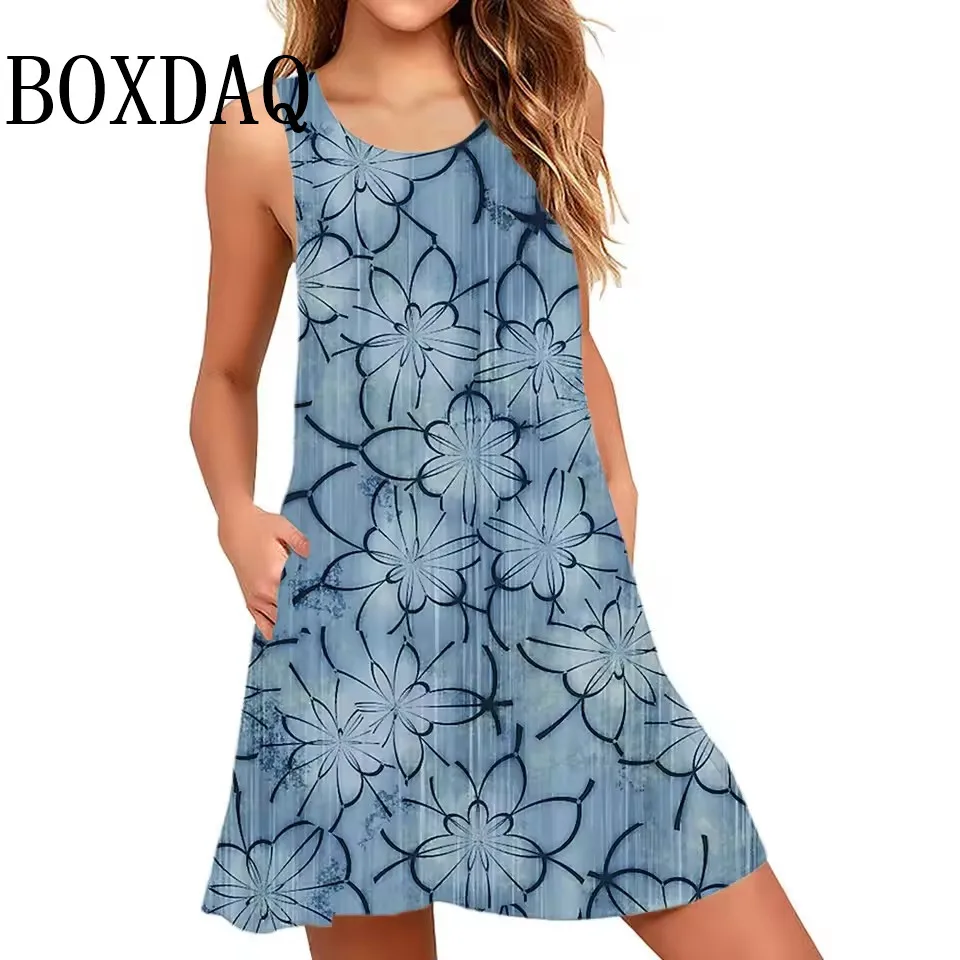 Ladies Summer Beach Tank Sexy Sleeveless Dress Sundress Loose Flowers 3D Print Casual Retro A Line Dresses For Women 2025 Female
Ladies Summer Beach Tank Sexy Sleeveless Dress Sundress Loose Flowers 3D Print Casual Retro A Line Dresses For Women 2025 Female