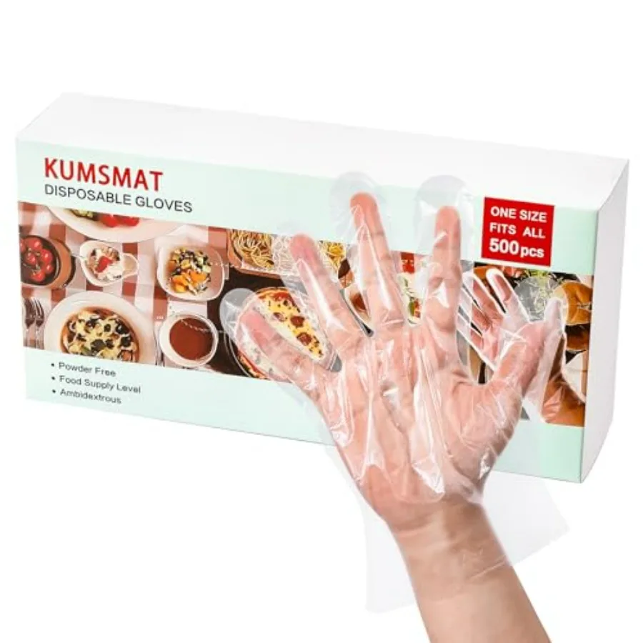Cooking Gloves 500 Count Pack of 2,3.2mil Disposable Food Gloves for Cooking, Clear, One Size
Cooking Gloves 500 Count Pack of 2,3.2mil Disposable Food Gloves for Cooking, Clear, One Size