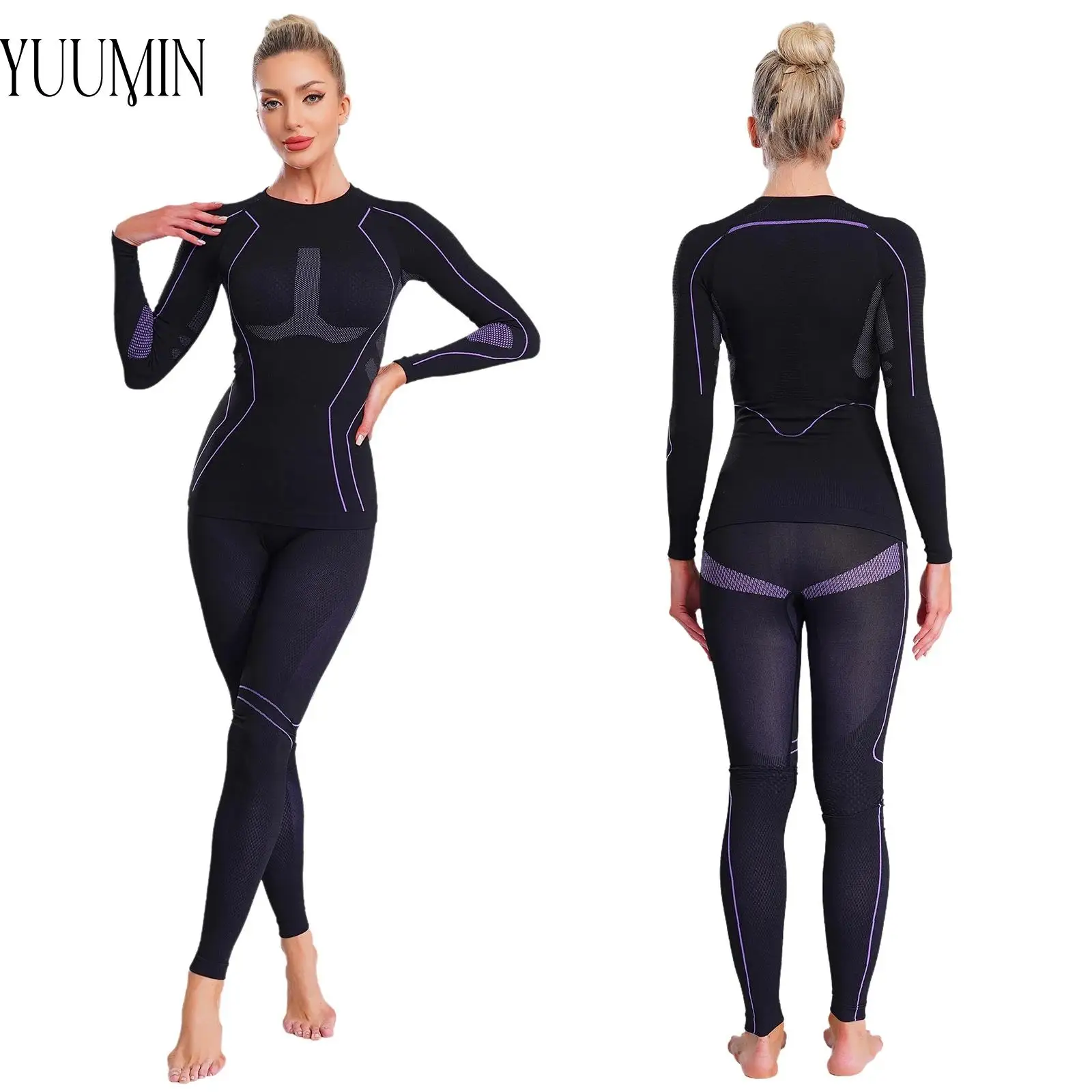 Women Skiing Moisture-Wicking Thermal Underwear Long Sleeve Top with Stretchy Leggings for Skiing Cycling Hiking Yoga Gym Sports
Women Skiing Moisture-Wicking Thermal Underwear Long Sleeve Top with Stretchy Leggings for Skiing Cycling Hiking Yoga Gym Sports