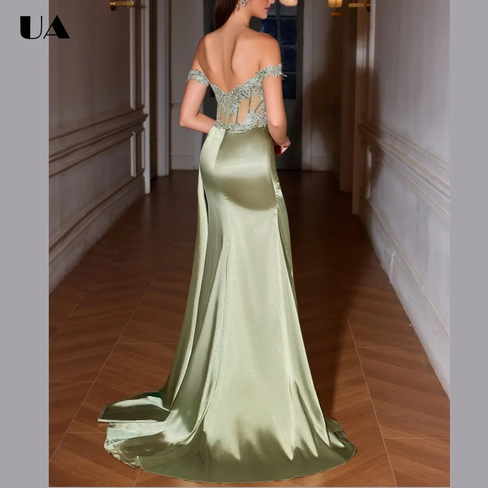Customized Mermaid Off-the-shoulder Evening Dress, Luxury Embellished Floor-length Prom Dress, Sexy High-slit Draped Party Dress
Customized Mermaid Off-the-shoulder Evening Dress, Luxury Embellished Floor-length Prom Dress, Sexy High-slit Draped Party Dress